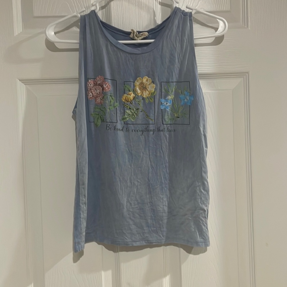 Blue flower tank top: Size S